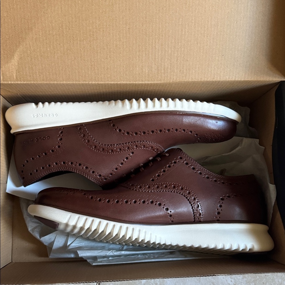 Cole Haan Chestnut Leather Brogue Sneakers